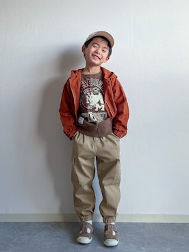 「アイテム（パーカー）」を使った、あおりゅーさん（キッズ・110cm）の冬コーディネート
