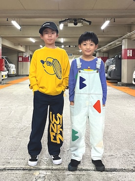 「BOBO CHOSES（ボボショーズ）のアイテム」を使った、あおりゅーさん（キッズ・120cm）の秋コーディネート