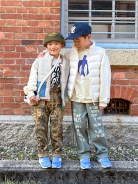 「アイテム（キャップ）」を使った、あおりゅーさん（キッズ・110cm）の冬コーディネート