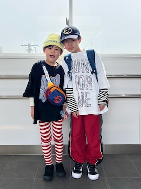 「nunuforme（ヌヌ）のアイテム」を使った、あおりゅーさん（キッズ・120cm）の春コーディネート