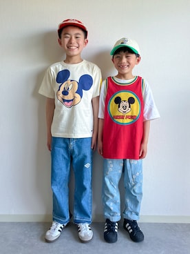 「BOBO CHOSES（ボボショーズ）のアイテム」を使った、あおりゅーさん（キッズ・120cm）の春コーディネート