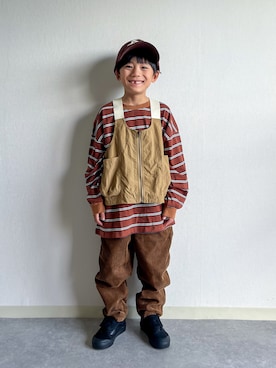 「アイテム（ベスト）」を使った、あおりゅーさん（キッズ・125cm）の秋コーディネート