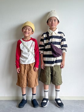 「アイテム（シューズ）」を使った、あおりゅーさん（キッズ・110cm）の秋コーディネート