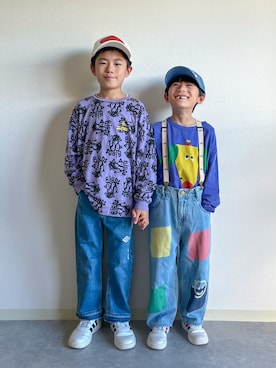 「アイテム（キャップ）」を使った、あおりゅーさん（キッズ・125cm）の秋コーディネート