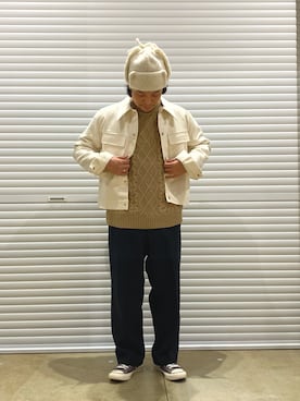 「アイテム（ブルゾン、ホワイト系）」を使った、takayah95さん（メンズ・165cm）の秋コーディネート