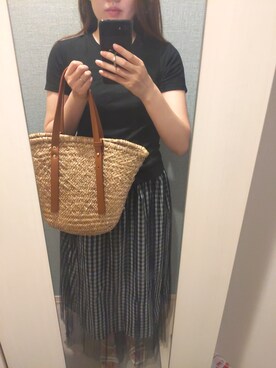 「カコバッグ」｜「アイテム（スカート）」を使った、あえかさん（レディース・163cm）の夏コーディネート