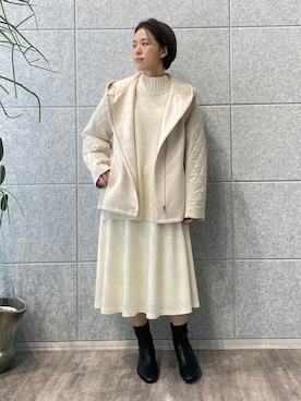 「キルトジャケット」｜「アイテム（その他アウター）」を使った、Ayanaさん（レディース・155cm）の秋コーディネート