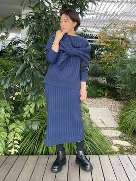 「ニットアップ」｜「アイテム（ブーツ）」を使った、Ayanaさん（レディース・155cm）の冬コーディネート