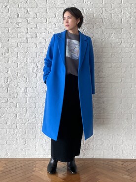 「カラーコート」｜「アイテム（チェスターコート）」を使った、Ayanaさん（レディース・155cm）の冬コーディネート