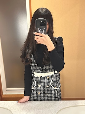「REDYAZEL（レディアゼル）のアイテム（ジャンパースカート）」を使った、のん🌿さん（レディース・160cm）の秋コーディネート