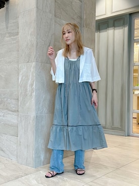 ワンピース ドレスを使った ショート丈トップス のレディース人気ファッションコーディネート Wear