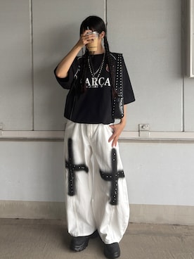「Alfred Alex（アルフレッドアレックス）のアイテム」を使った、saraha さん（レディース・163cm）の夏コーディネート