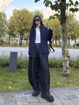 「アイテム（ブルゾン）」を使った、sara さん（レディース・163cm）の秋コーディネート