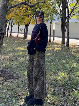 「アイテム（カーゴパンツ）」を使った、sara さん（レディース・163cm）の秋コーディネート