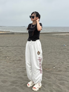 「NIKE（ナイキ）のアイテム（サンダル）」を使った、saraha さん（レディース・163cm）の夏コーディネート