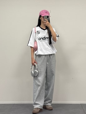 「アイテム（スウェットパンツ）」を使った、saraha さん（レディース・163cm）の春コーディネート