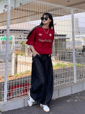 「アイテム（トップス）」を使った、saraha さん（レディース・163cm）の春コーディネート