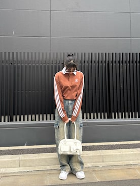 「アイテム（ポロシャツ）」を使った、sara さん（レディース・163cm）の夏コーディネート