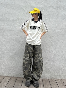 「adidas originals」｜saraha さん（レディース・163cm）の夏コーディネート