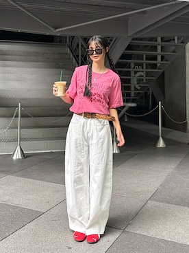 「PUMA(プーマ)のアイテム」を使った、saraha さん(レディース・163cm)の夏コーディネート