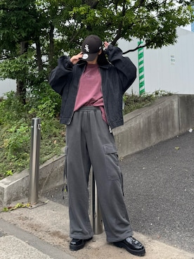 「アイテム（カーゴパンツ）」を使った、sara さん（レディース・163cm）の秋コーディネート