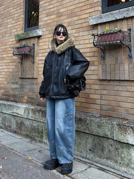 「アイテム（ブルゾン）」を使った、saraha さん（レディース・163cm）の冬コーディネート