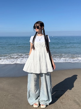 「GU（ジーユー）のアイテム」を使った、saraha さん（レディース・163cm）の夏コーディネート