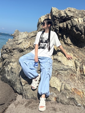 「NIKE（ナイキ）のアイテム（サンダル）」を使った、saraha さん（レディース・163cm）の夏コーディネート
