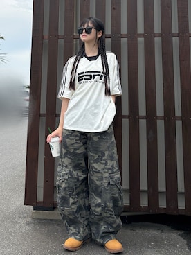 「Timberland（ティンバーランド）のアイテム」を使った、saraha さん（レディース・163cm）の夏コーディネート