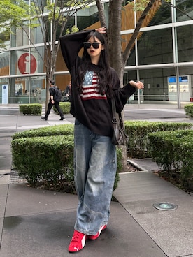 「アイテム（ニット/セーター）」を使った、sara さん（レディース・163cm）の秋コーディネート