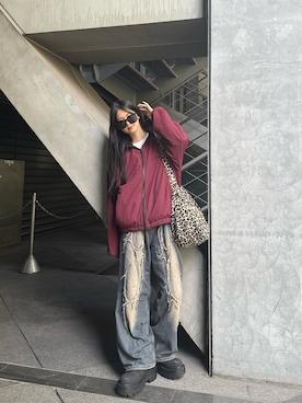「アイテム（ブルゾン）」を使った、sara さん（レディース・163cm）の秋コーディネート