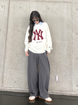 「MLB（メジャーリーグベースボール）のアイテム」を使った、saraha さん（レディース・163cm）の秋コーディネート