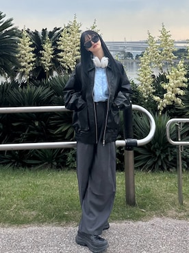 「アイテム（ブルゾン）」を使った、sara さん（レディース・163cm）の秋コーディネート