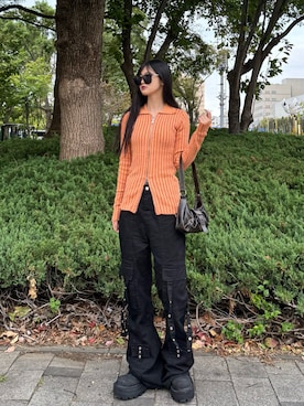 「EMODA（エモダ）のアイテム（ニット/セーター）」を使った、sara さん（レディース・163cm）の秋コーディネート