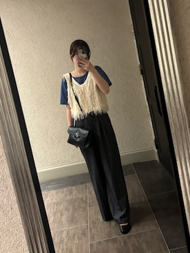 「アイテム（ベスト）」を使った、momomo4869さん（レディース・166cm）の夏コーディネート