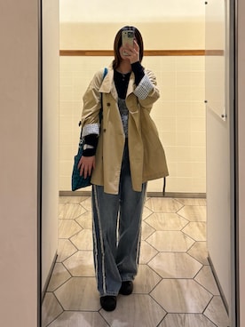 「Java（ジャバ）のアイテム（パンツ）」を使った、もさん（レディース・167cm）の春コーディネート