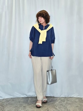 「tk.TAKEO KIKUCHI（ティーケータケオキクチ）のアイテム（トップス）」を使った、ぬーさん（レディース・145cm）の春コーディネート