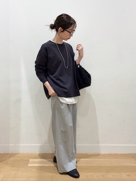 「POMTATA（ポンタタ）のPOMTATA　OTIS envan tote S（ハンドバッグ）」を使った、えばみ。さん（レディース・160cm）の秋コーディネート