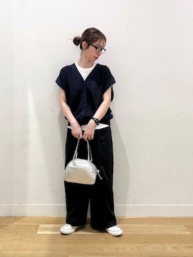 「アイテム（ボストンバッグ）」を使った、えばみ。さん（レディース・160cm）の夏コーディネート