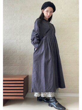 「UNITED ARROWS（ユナイテッドアローズ）のアイテム（ハンチング/ベレー帽）」を使った、えばみ。さん（レディース・160cm）の秋コーディネート