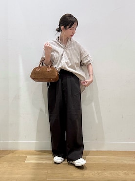 「アイテム（バングル/リストバンド）」を使った、えばみ。さん（レディース・160cm）の秋コーディネート