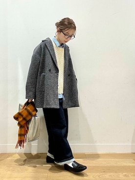「doors」｜「アイテム（その他アウター）」を使った、えばみ。さん（レディース・160cm）の冬コーディネート