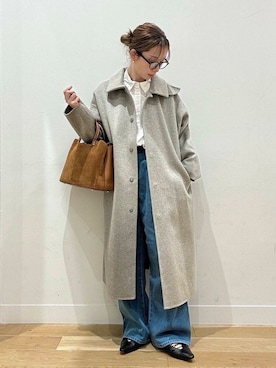 「アイテム（ステンカラーコート）」を使った、えばみ。さん（レディース・160cm）の秋コーディネート