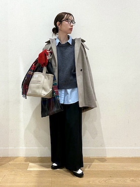 「アイテム（トートバッグ）」を使った、えばみ。さん（レディース・160cm）の冬コーディネート