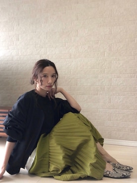 「春めきシューズ」｜「アイテム（ブルゾン）」を使った、えばみ。さん（レディース・160cm）の春コーディネート