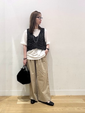 「アイテム（ニット/セーター）」を使った、えばみ。さん（レディース・160cm）の夏コーディネート