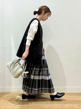 「アイテム（アナログ腕時計）」を使った、えばみ。さん（レディース・160cm）の秋コーディネート