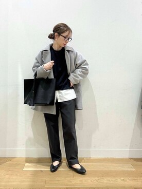 「アイテム（エコバッグ/サブバッグ）」を使った、えばみ。さん（レディース・160cm）の冬コーディネート