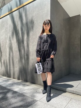 「DIESEL OSAKA」｜「アイテム（ワンピース/ドレス）」を使った、Chikanoさん（レディース・162cm）の夏コーディネート