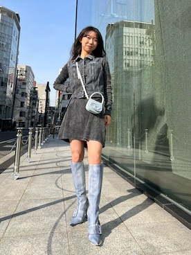 「DIESEL（ディーゼル）のアイテム（ワンピース）」を使った、Chikanoさん（レディース・160cm）の冬コーディネート